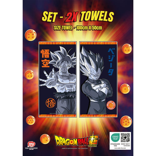 DRAGON BALL SUPER - Goku X Vegeta Set of 2 Medium Towels - Gentei